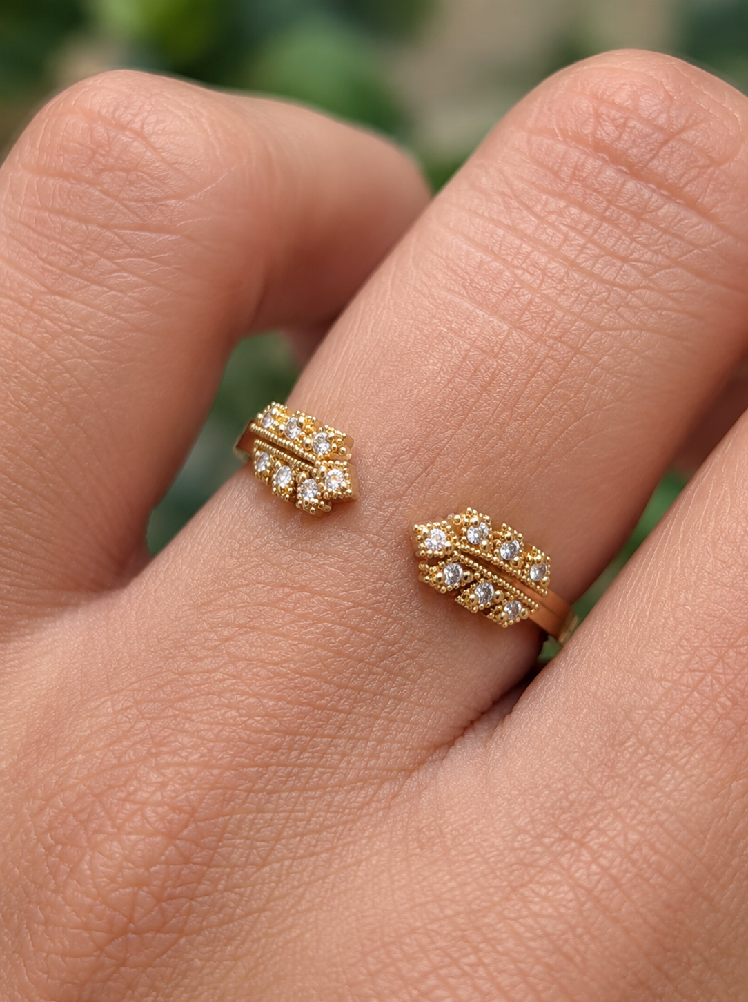 Affordable Open Cuff Band Ring with Round Diamond For Her In 18 KT Solid Gold - HIGHCARAT DIAMONDS