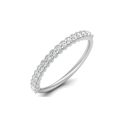 Affordable Round Diamond Half Eternity Wedding Band Gift for Women's in 14K Solid Gold