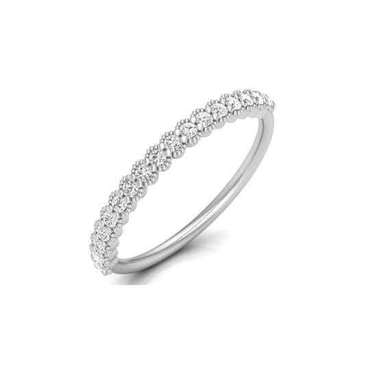 Affordable Round Diamond Half Eternity Wedding Band Gift for Women's in 14K Solid Gold