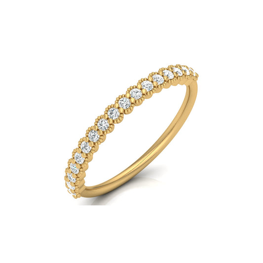 Affordable Round Diamond Half Eternity Wedding Band Gift for Women's in 14K Solid Gold - HIGHCARAT DIAMONDS