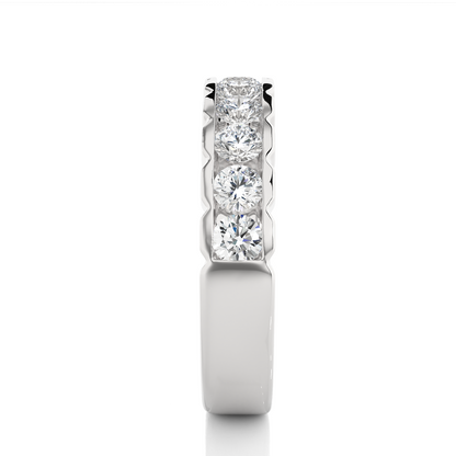 Affordable Round Diamond Half Eternity Wedding Band Ring Elegant Yet Budget Friendly Gift - HIGHCARAT DIAMONDS