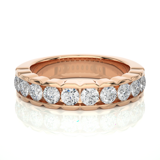Affordable Round Diamond Half Eternity Wedding Band Ring Elegant Yet Budget Friendly Gift - HIGHCARAT DIAMONDS