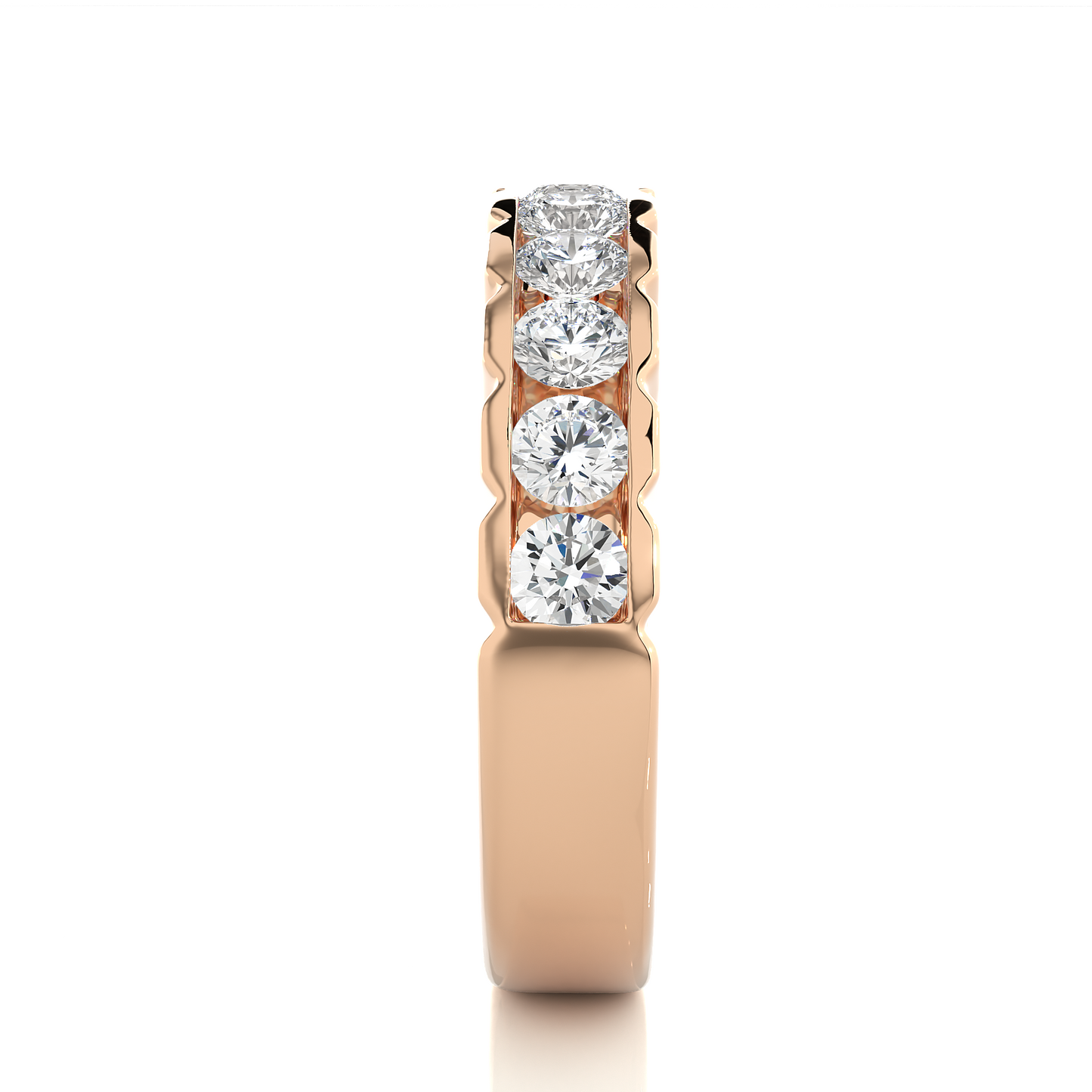 Affordable Round Diamond Half Eternity Wedding Band Ring Elegant Yet Budget Friendly Gift - HIGHCARAT DIAMONDS