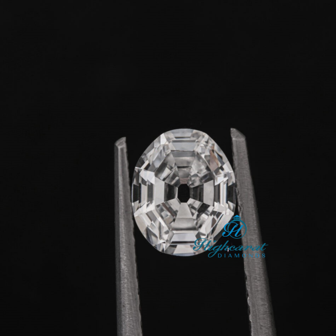 Alphabet O Shape Antique Cut Lab Grown Diamond featuring vintage inspired faceting and custom letter design