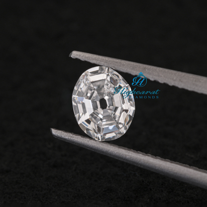 Antique Cut Alphabet O Lab Grown Diamond with rounded structure and detailed reflections