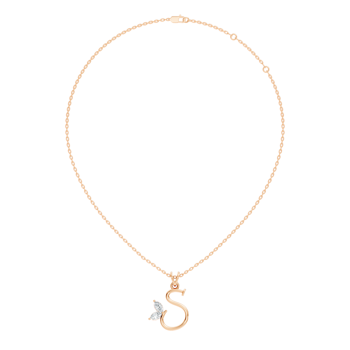 Elegant S Letter Diamond Pendant 0.36 Carat Unisex Jewelry In 14K Solid Yellow Gold - HIGHCARAT DIAMONDS