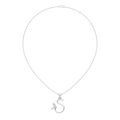 Elegant S Letter Diamond Pendant 0.36 Carat Unisex Jewelry In 14K Solid Yellow Gold - HIGHCARAT DIAMONDS