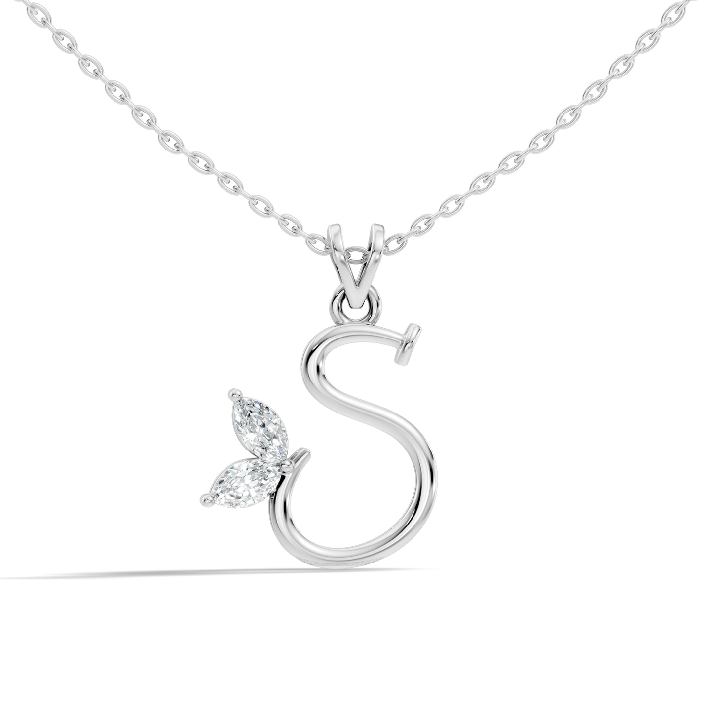 Elegant S Letter Diamond Pendant 0.36 Carat Unisex Jewelry In 14K Solid Yellow Gold - HIGHCARAT DIAMONDS