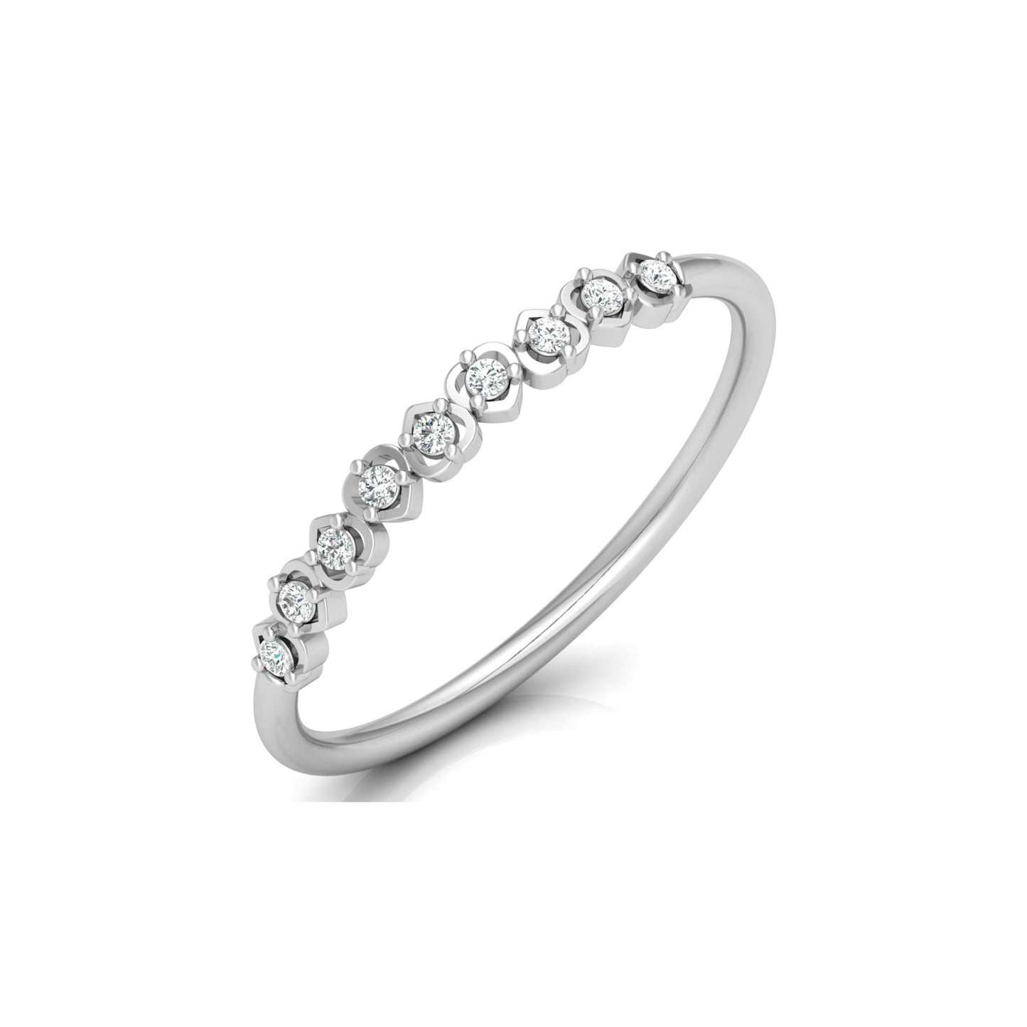 Anniversary Gift Ring For Her 14 KT Solid Rose Gold Diamond Band  Ring  For Your Love - HIGHCARAT DIAMONDS