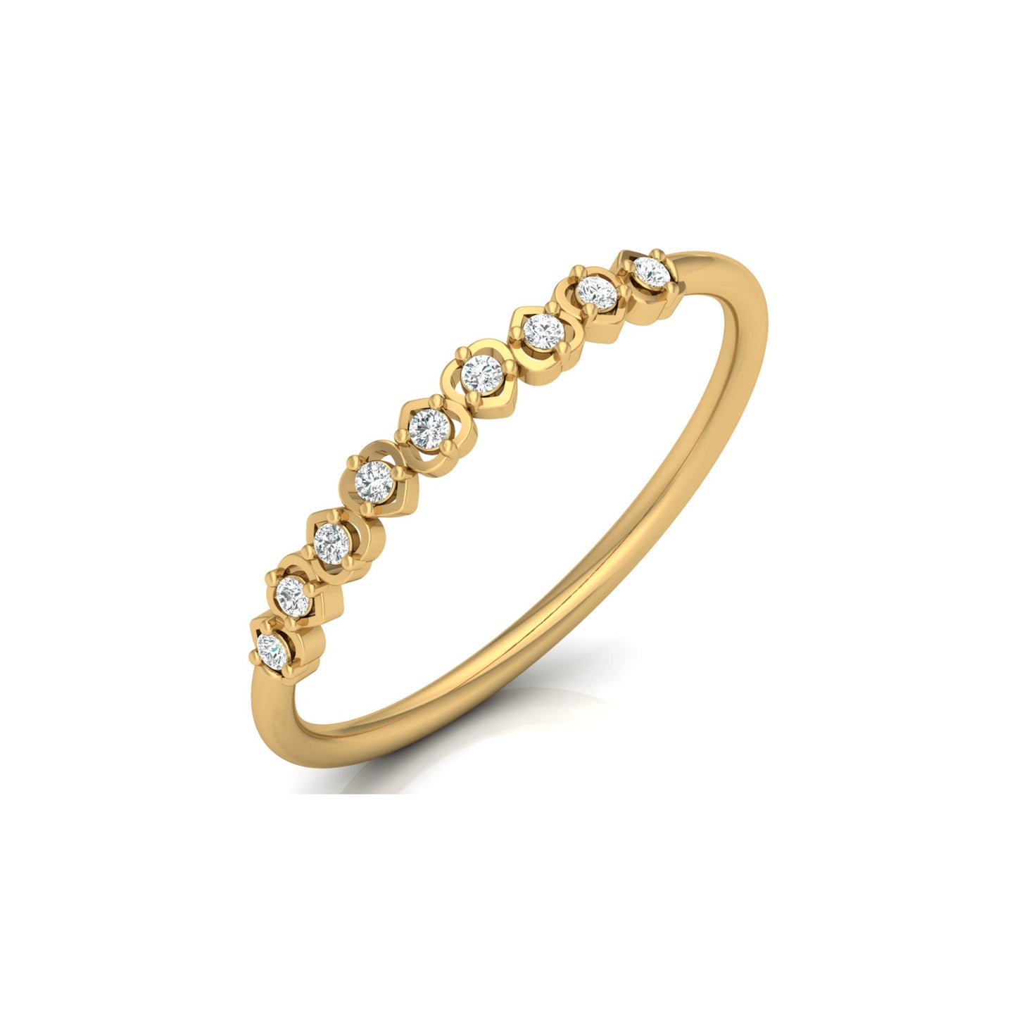Anniversary Gift Ring For Her 14 KT Solid Rose Gold Diamond Band  Ring  For Your Love - HIGHCARAT DIAMONDS