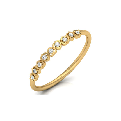 Anniversary Gift Ring For Her 14 KT Solid Rose Gold Diamond Band  Ring  For Your Love - HIGHCARAT DIAMONDS