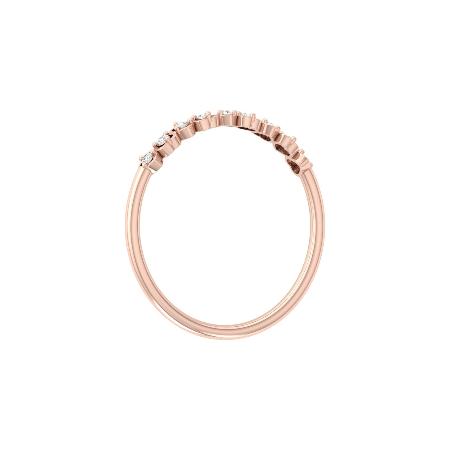 Anniversary Gift Ring For Her 14 KT Solid Rose Gold Diamond Band  Ring  For Your Love - HIGHCARAT DIAMONDS