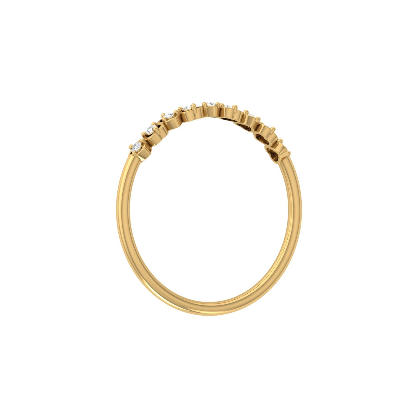 Anniversary Gift Ring For Her 14 KT Solid Rose Gold Diamond Band  Ring  For Your Love - HIGHCARAT DIAMONDS