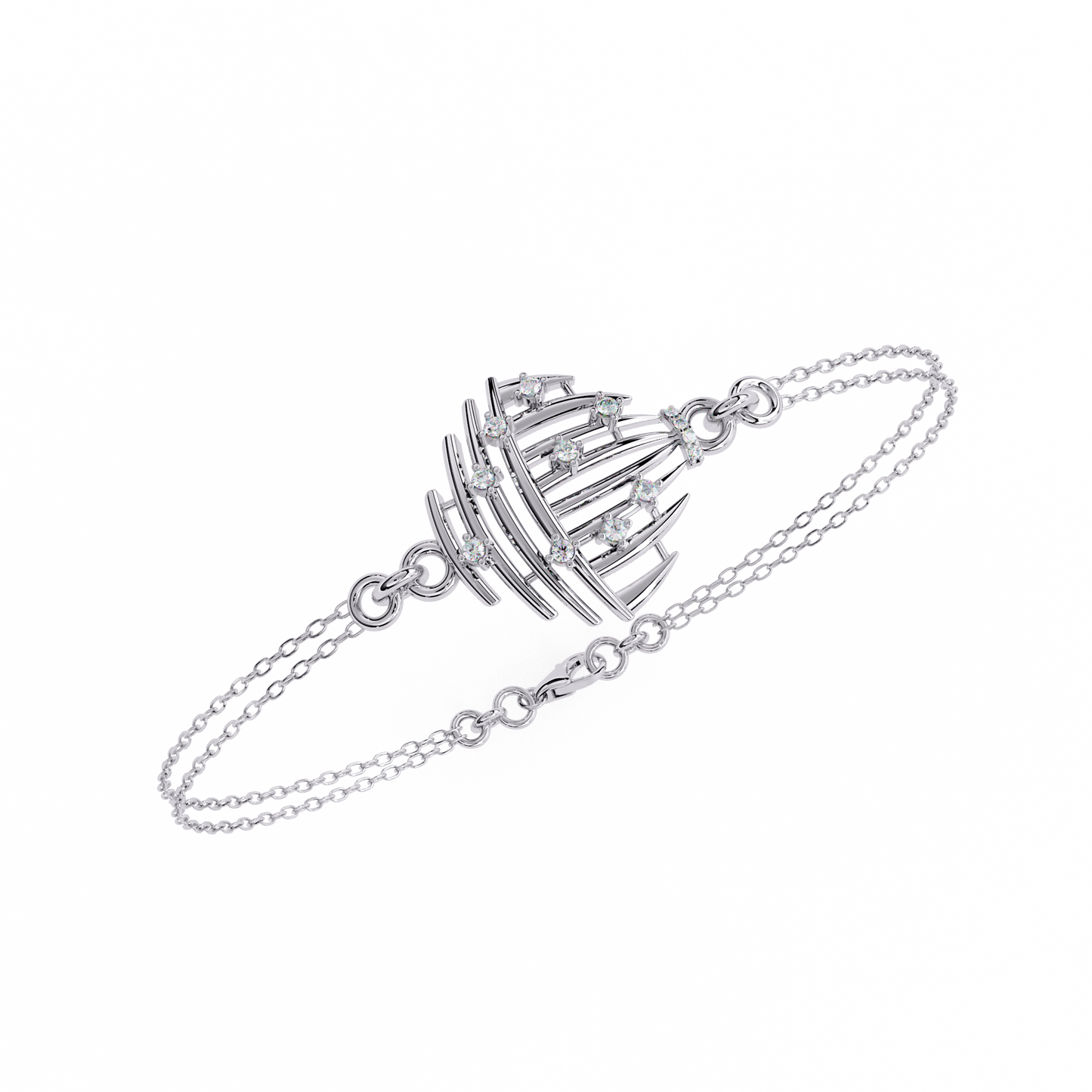 Antique 0.13Ct Round Cut White Colorless Lab Grown Diamond Vintage Dainty Party Wear Cuff Bracelet For Gift - HIGHCARAT DIAMONDS
