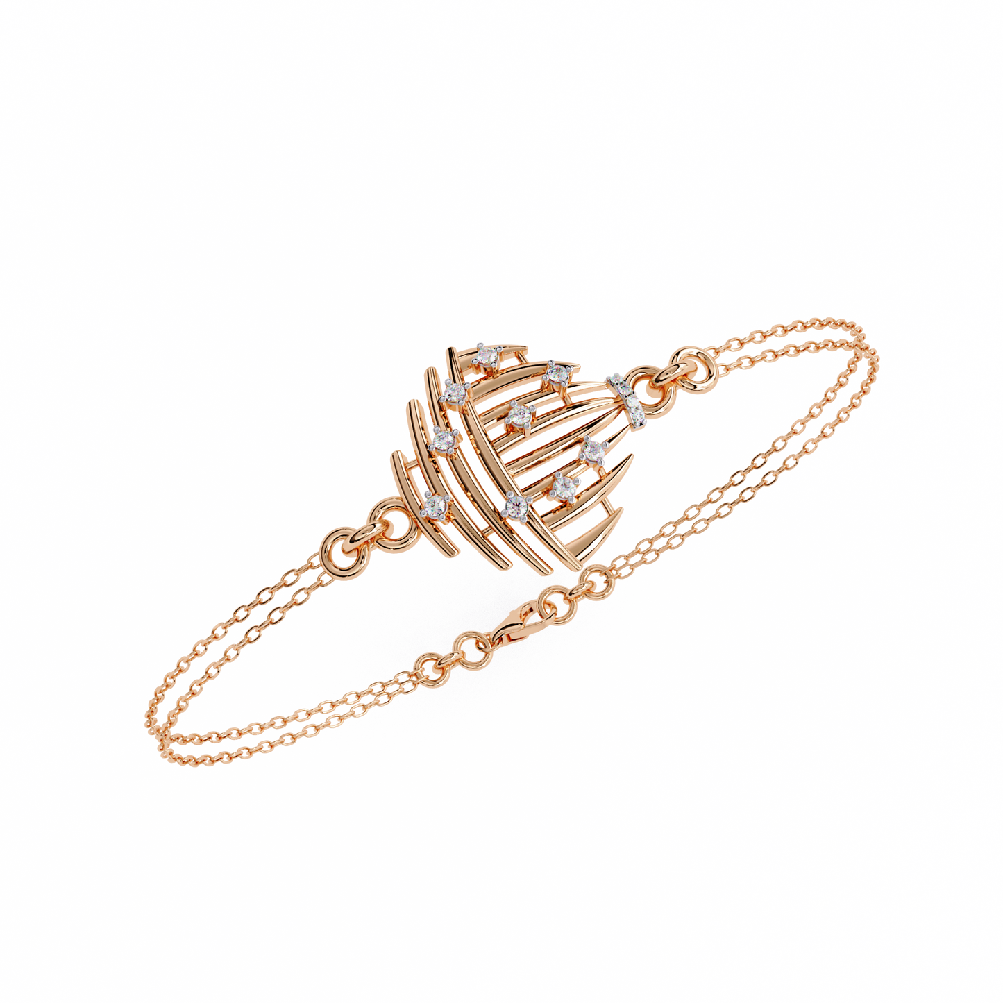Antique 0.13Ct Round Cut White Colorless Lab Grown Diamond Vintage Dainty Party Wear Cuff Bracelet For Gift - HIGHCARAT DIAMONDS