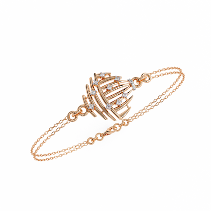 Antique 0.13Ct Round Cut White Colorless Lab Grown Diamond Vintage Dainty Party Wear Cuff Bracelet For Gift - HIGHCARAT DIAMONDS