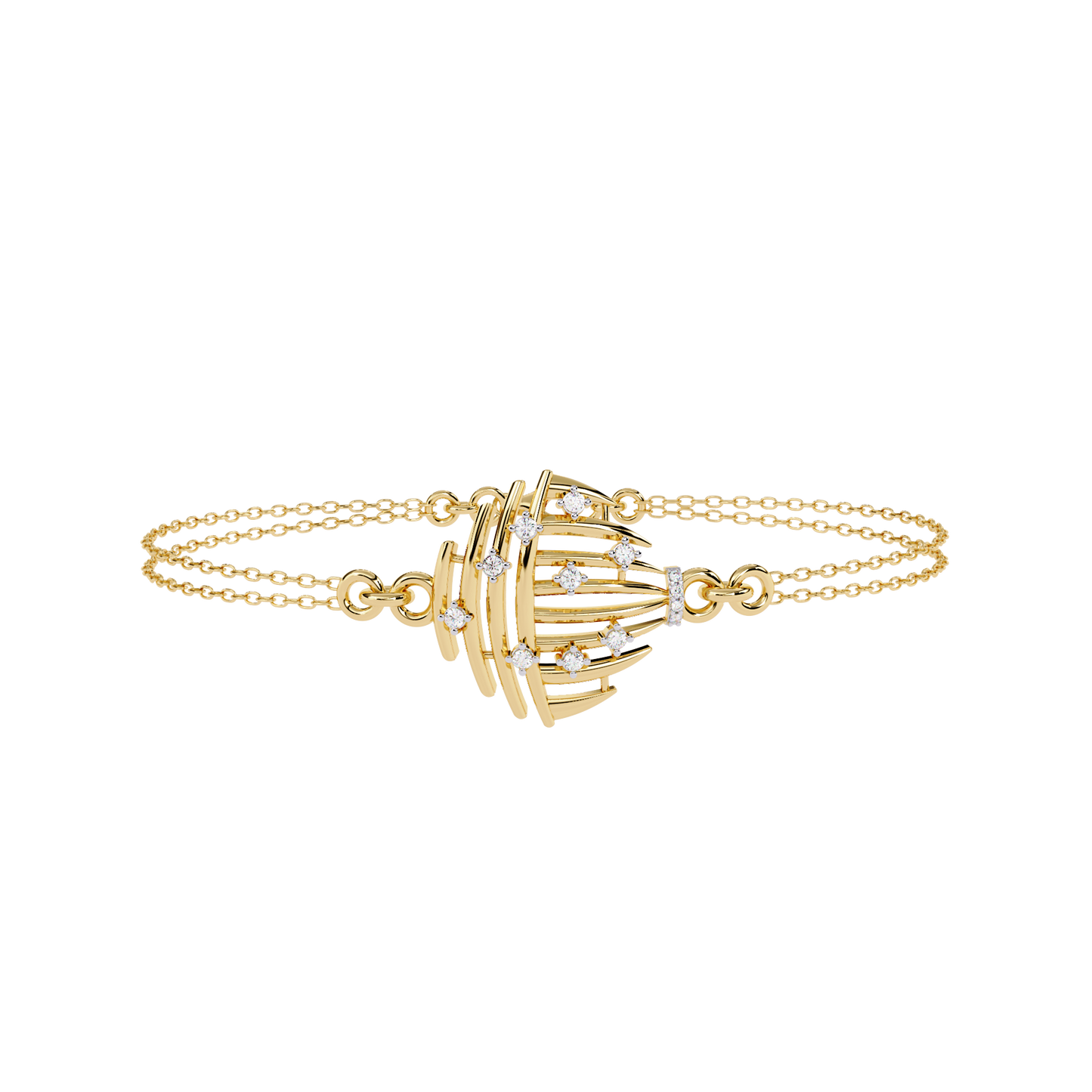 Antique 0.13Ct Round Cut White Colorless Lab Grown Diamond Vintage Dainty Party Wear Cuff Bracelet For Gift - HIGHCARAT DIAMONDS