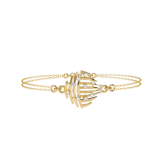 Antique 0.13Ct Round Cut White Colorless Lab Grown Diamond Vintage Dainty Party Wear Cuff Bracelet For Gift - HIGHCARAT DIAMONDS