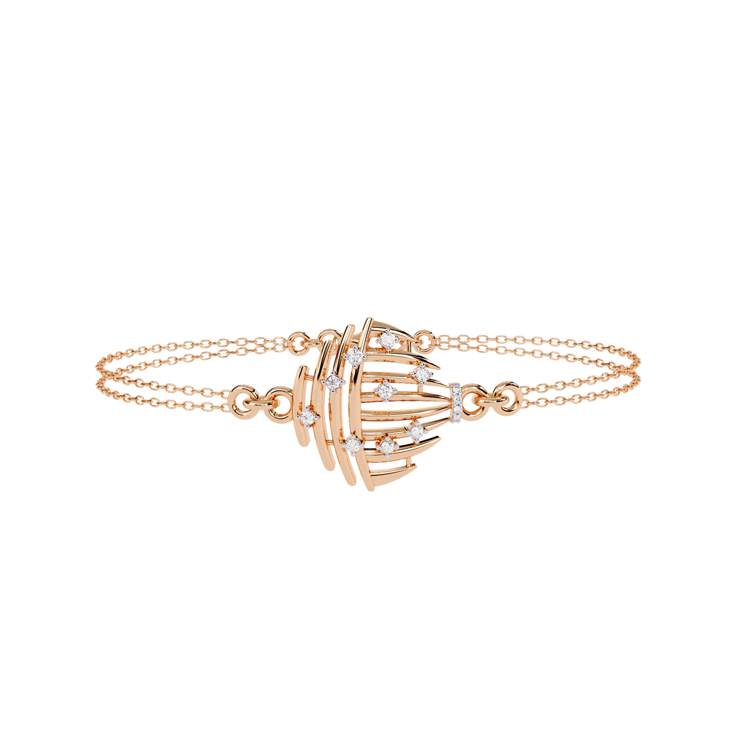 Antique 0.13Ct Round Cut White Colorless Lab Grown Diamond Vintage Dainty Party Wear Cuff Bracelet For Gift - HIGHCARAT DIAMONDS