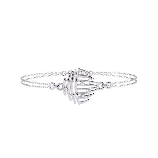 Antique 0.13Ct Round Cut White Colorless Lab Grown Diamond Vintage Dainty Party Wear Cuff Bracelet For Gift - HIGHCARAT DIAMONDS