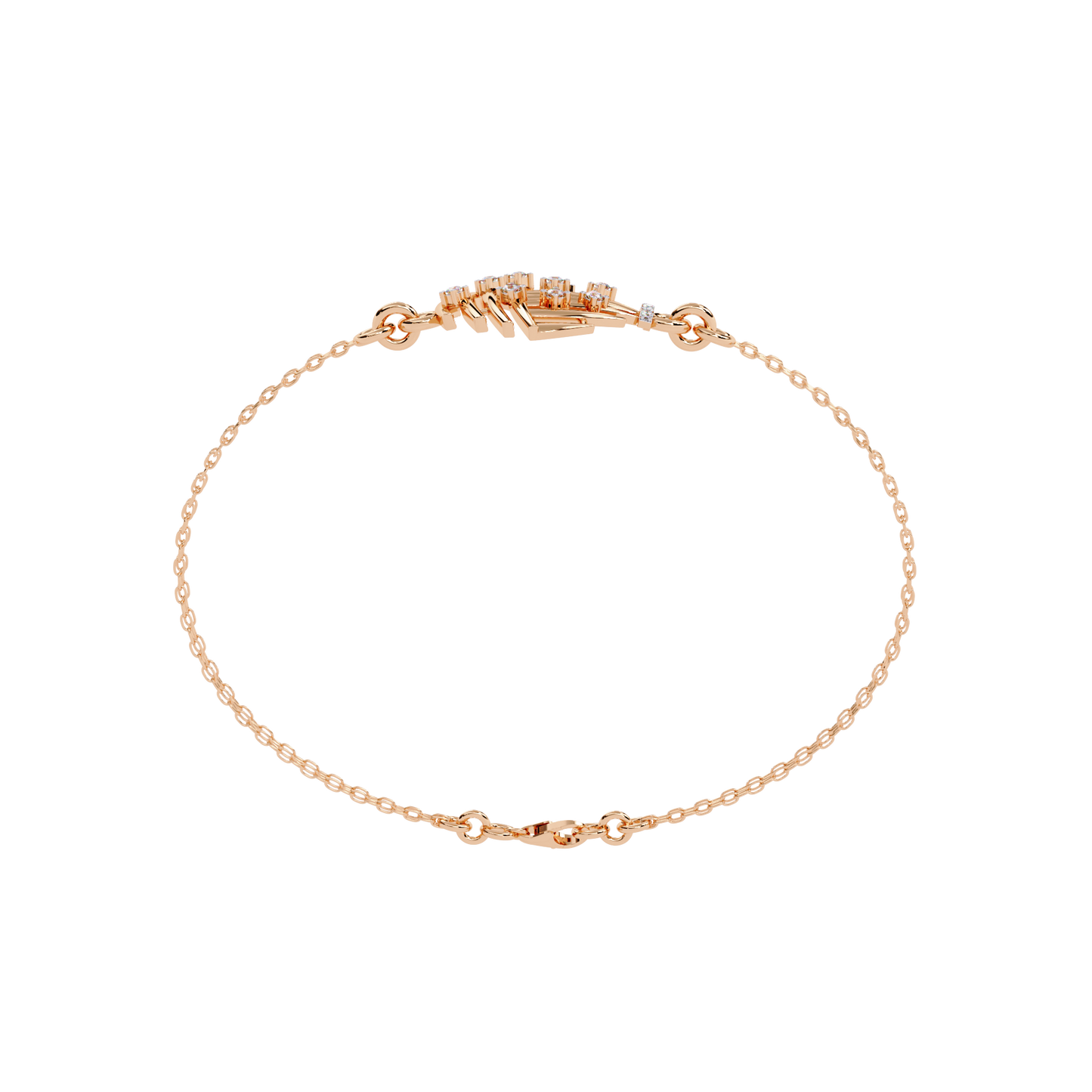 Antique 0.13Ct Round Cut White Colorless Lab Grown Diamond Vintage Dainty Party Wear Cuff Bracelet For Gift - HIGHCARAT DIAMONDS