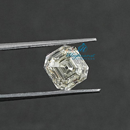 Asscher Step Cut Lab Grown Diamond with antique inspired proportions and clean reflections