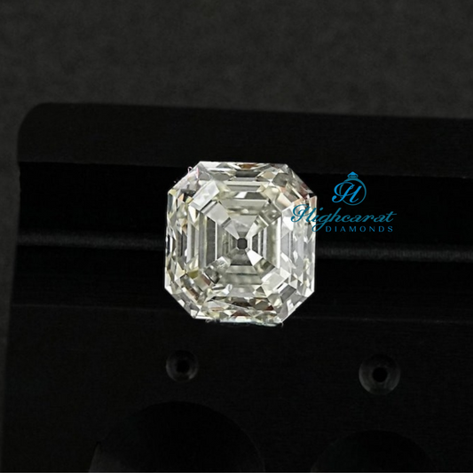Loose Antique Asscher Diamond showcasing structured step facets and polished finish