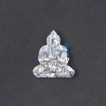 Unique Buddha silhouette diamond crafted with intricate geometric facets