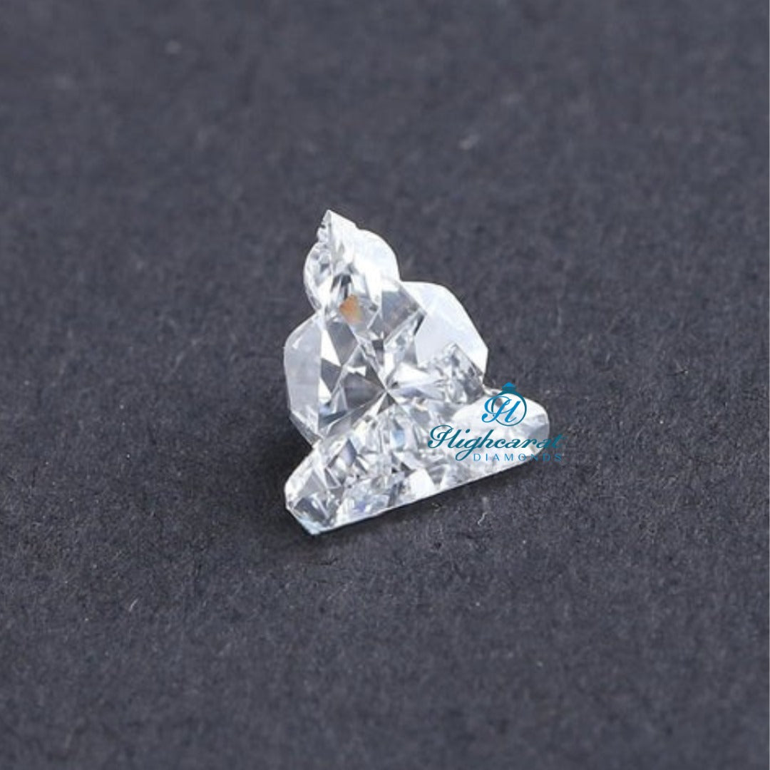 Custom Buddha cut loose diamond featuring artistic precision and brilliant sparkle