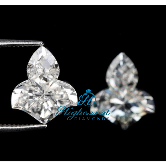 leaf Shape Lab Grown Antique Cut Sparkling Diamond For Earrings Pair & Pendant - HIGHCARAT DIAMONDS