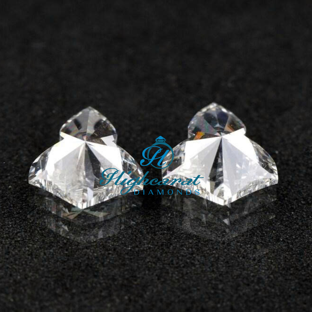 leaf Shape Lab Grown Antique Cut Sparkling Diamond For Earrings Pair & Pendant - HIGHCARAT DIAMONDS