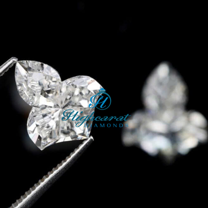 leaf Shape Lab Grown Antique Cut Sparkling Diamond For Earrings Pair & Pendant - HIGHCARAT DIAMONDS