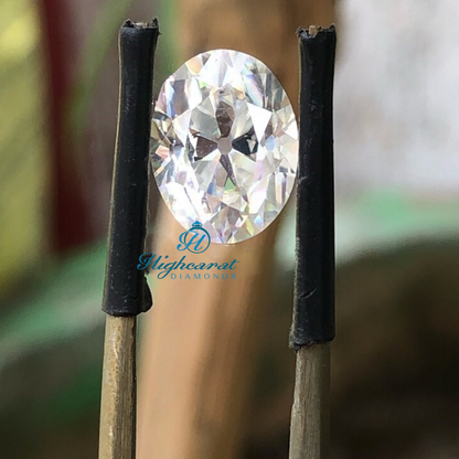 Antique Oval Cut Diamond with elegant elongated shape and deep facets