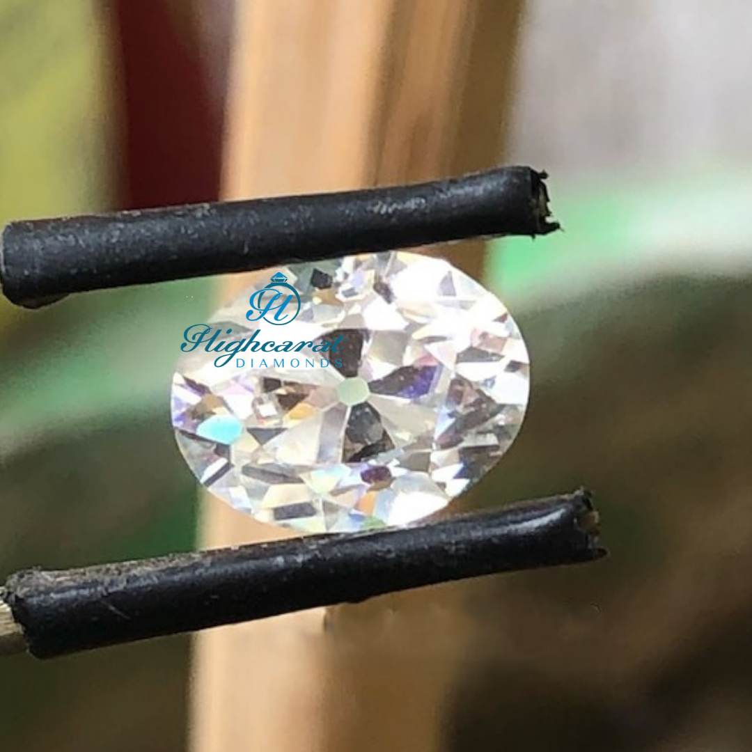 Sustainable lab-grown Old Mine Oval Diamond gemstone for fine jewelry
