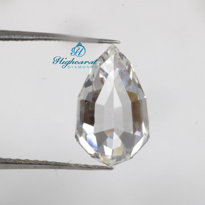 High Clarity Antique Pear Step Cut Diamond designed for custom jewelry settings
