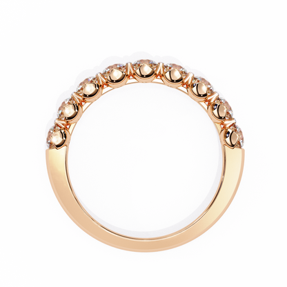 Art Deco Round Cut Lab Grown Diamond Half Eternity Elegant Cluster Stunning Daily Wear Band Gift For Her - HIGHCARAT DIAMONDS