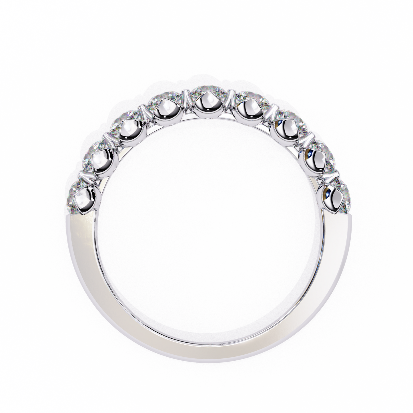 Art Deco Round Cut Lab Grown Diamond Half Eternity Elegant Cluster Stunning Daily Wear Band Gift For Her - HIGHCARAT DIAMONDS
