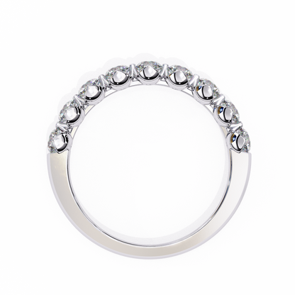 Art Deco Round Cut Lab Grown Diamond Half Eternity Elegant Cluster Stunning Daily Wear Band Gift For Her - HIGHCARAT DIAMONDS