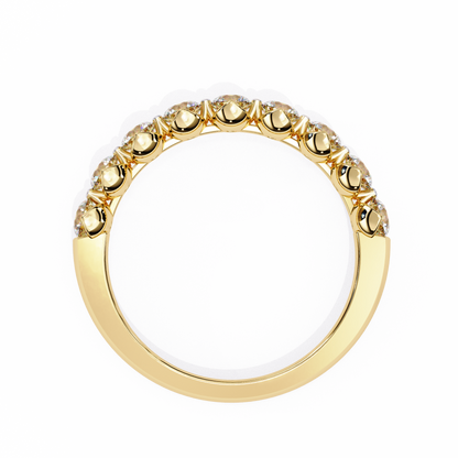 Art Deco Round Cut Lab Grown Diamond Half Eternity Elegant Cluster Stunning Daily Wear Band Gift For Her - HIGHCARAT DIAMONDS