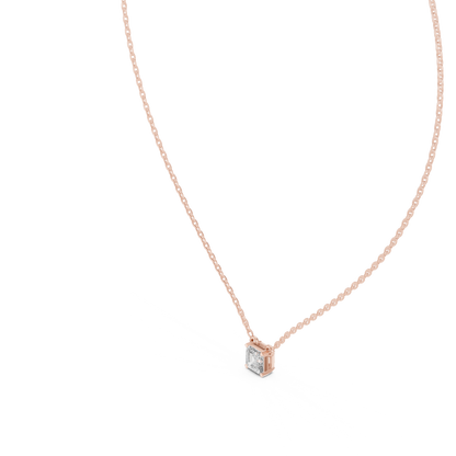 Elegance Emerald Square Shape Lab Grown Unique Shining Diamond Pendant For Occasional Wear - HIGHCARAT DIAMONDS