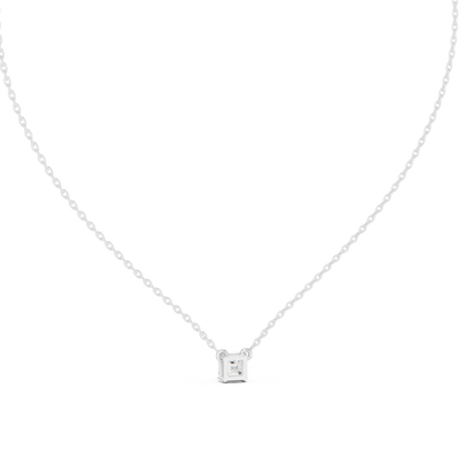 Elegance Emerald Square Shape Lab Grown Unique Shining Diamond Pendant For Occasional Wear - HIGHCARAT DIAMONDS