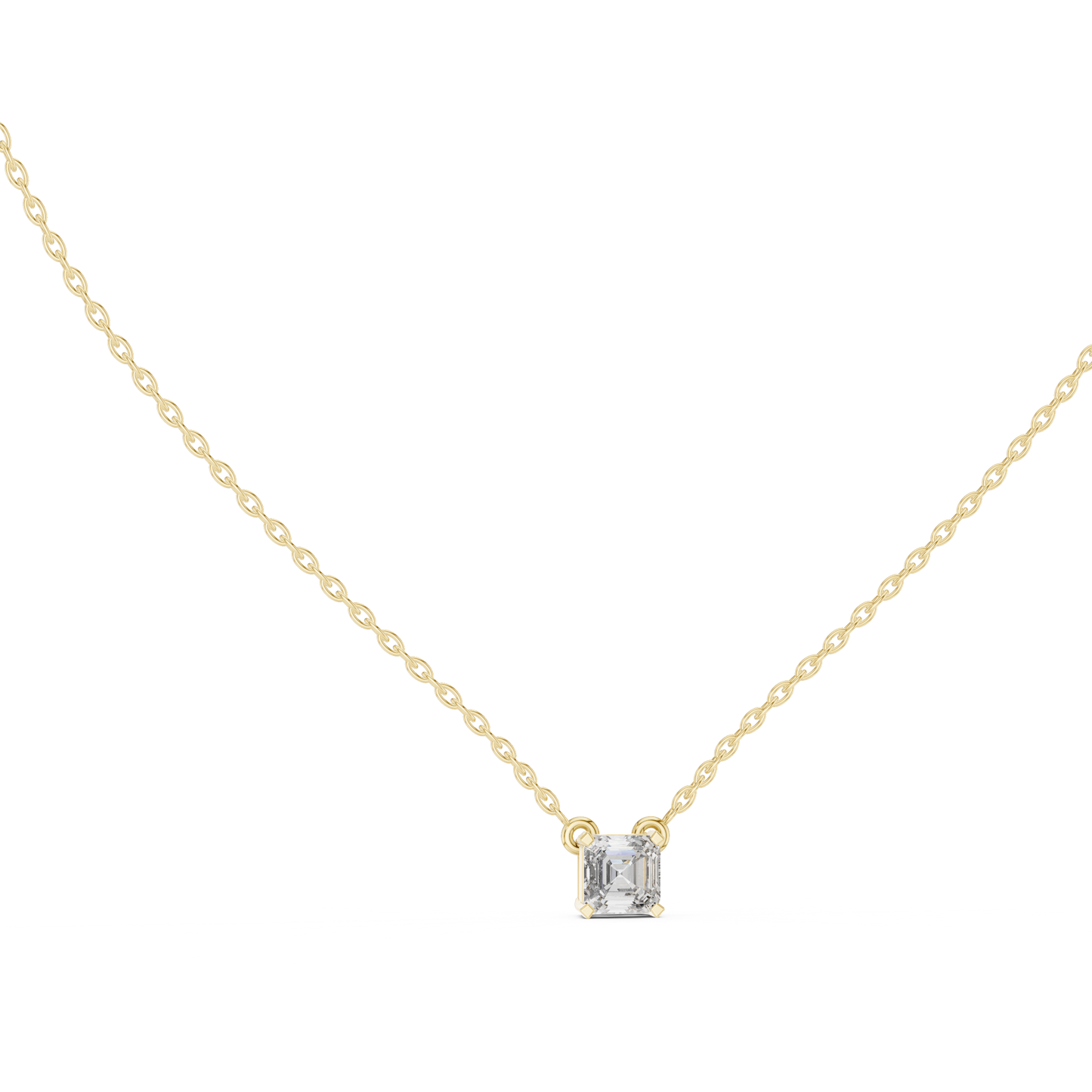 Elegance Emerald Square Shape Lab Grown Unique Shining Diamond Pendant For Occasional Wear - HIGHCARAT DIAMONDS