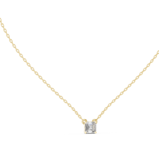 Elegance Emerald Square Shape Lab Grown Unique Shining Diamond Pendant For Occasional Wear - HIGHCARAT DIAMONDS