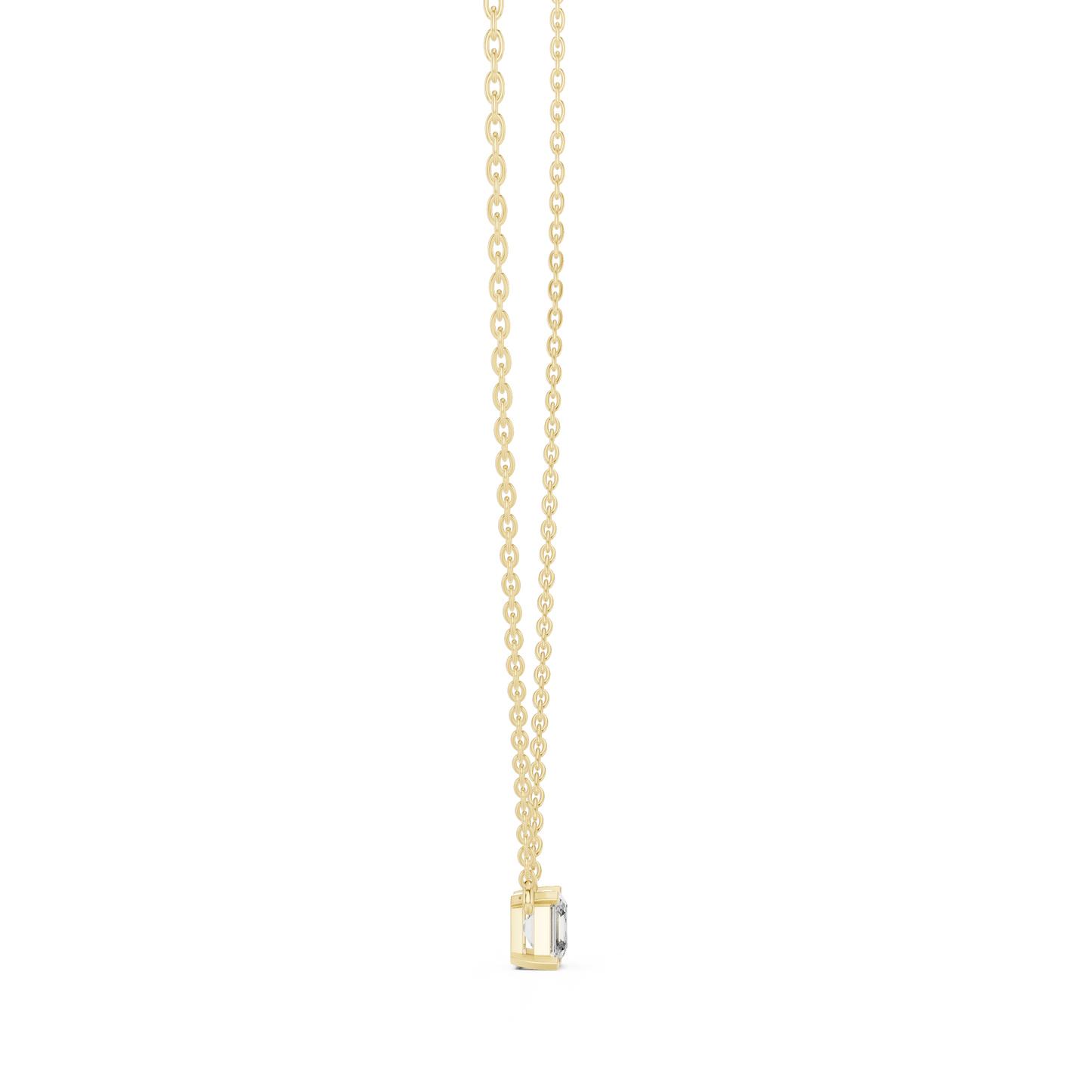 Elegance Emerald Square Shape Lab Grown Unique Shining Diamond Pendant For Occasional Wear - HIGHCARAT DIAMONDS