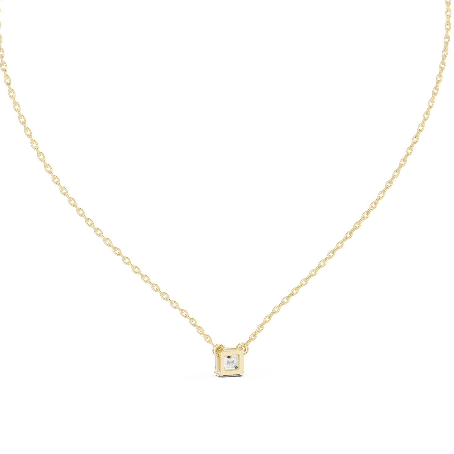 Elegance Emerald Square Shape Lab Grown Unique Shining Diamond Pendant For Occasional Wear - HIGHCARAT DIAMONDS