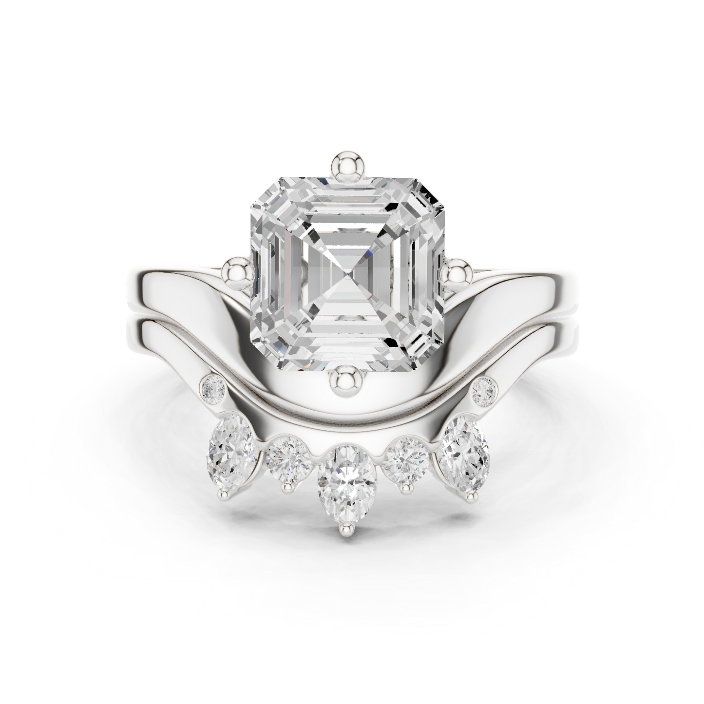 3.47 Ct Round, Oval, And Ascher Cut lab Grown Dainty  Diamond  Ring For Women Wedding Wear - HIGHCARAT DIAMONDS
