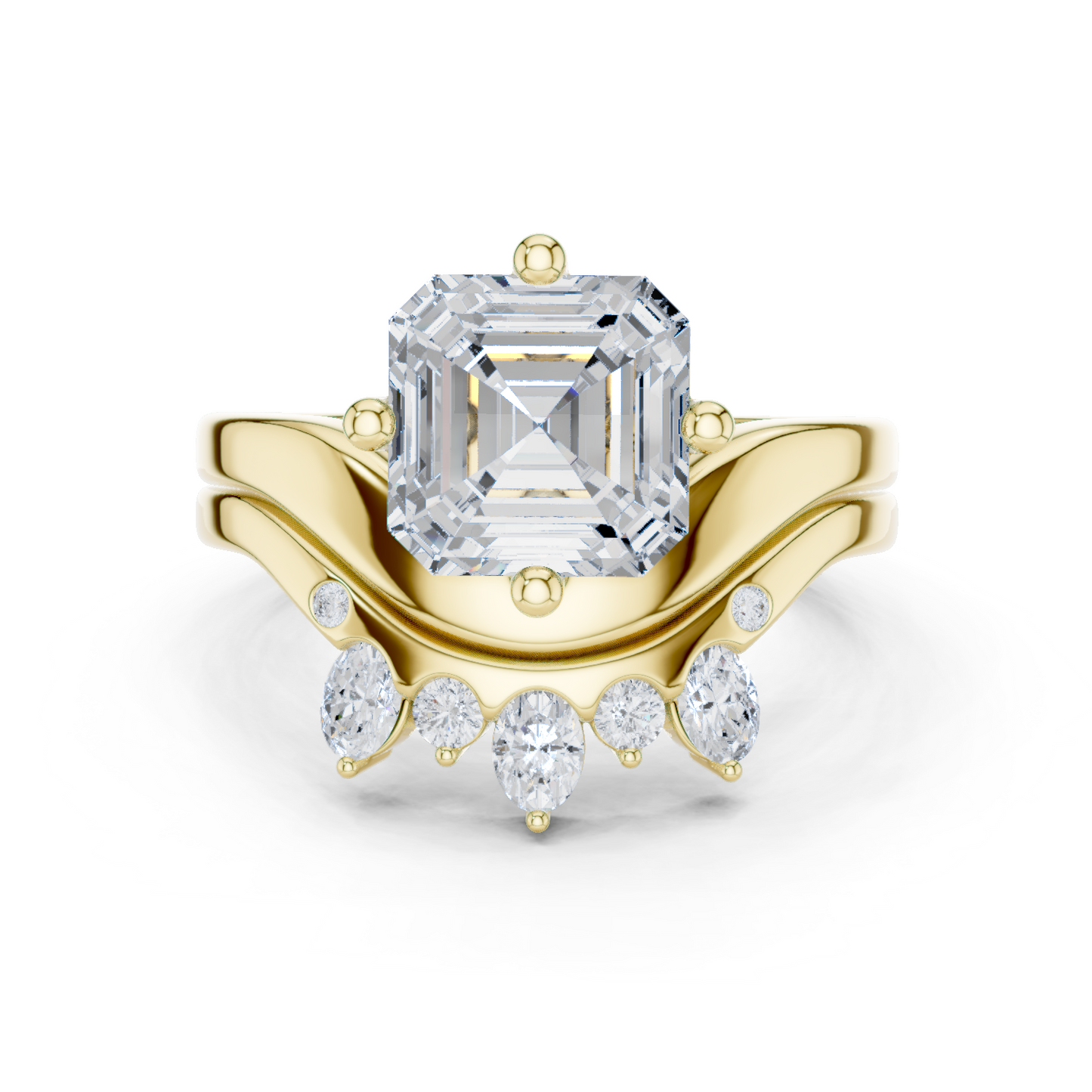 3.47 Ct Round, Oval, And Ascher Cut lab Grown Dainty  Diamond  Ring For Women Wedding Wear - HIGHCARAT DIAMONDS