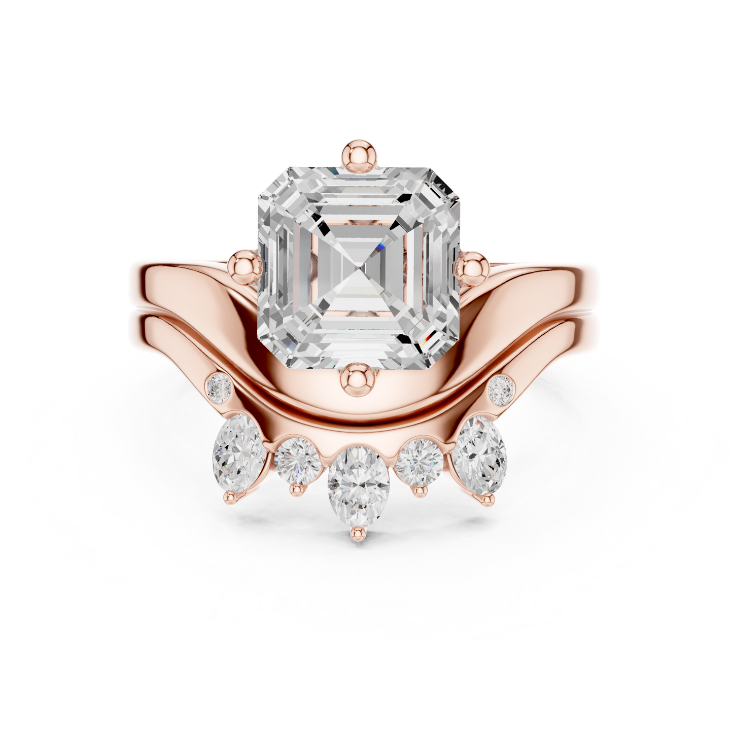 3.47 Ct Round, Oval, And Ascher Cut lab Grown Dainty  Diamond  Ring For Women Wedding Wear - HIGHCARAT DIAMONDS