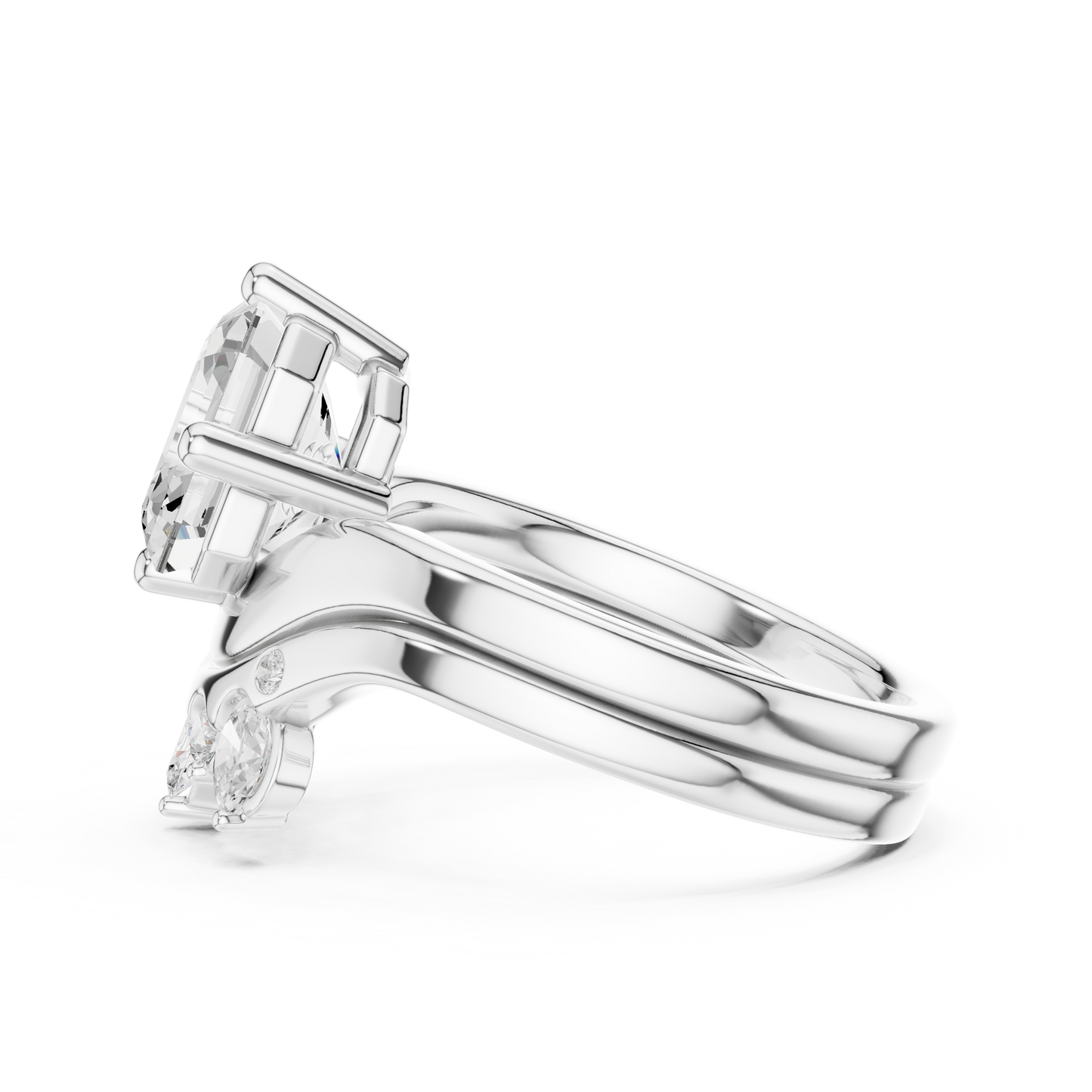 3.47 Ct Round, Oval, And Ascher Cut lab Grown Dainty  Diamond  Ring For Women Wedding Wear - HIGHCARAT DIAMONDS