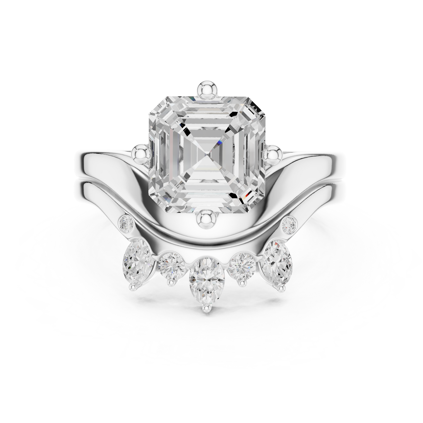 3.47 Ct Round, Oval, And Ascher Cut lab Grown Dainty  Diamond  Ring For Women Wedding Wear - HIGHCARAT DIAMONDS